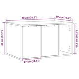 vidaXL Kutija z mačji pijesak boja hrasta 80x50x45cm konstruirano drvo | shoptok.hr