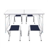 vidaXL Zložljiv set za kampiranje miza z nastavljivo višino 120x60cm in 4stol, (20817020) | Shoptok.si