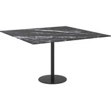 Stolna ploča crna 70 x 70 cm 6 mm staklena s mramornim uzorkom | shoptok.hr
