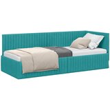  Kutni okvir kreveta s uzglavljem Tirkizna 80 cm x 200 cm Baršun | shoptok.hr