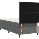 vidaXL Krevet sa oprugom s madracem i LED tamno siva 90x190 cm tkanina | shoptok.hr