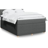 vidaXL Box spring postelja z vzmetnico temno siva 140x200 cm blago | Shoptok.si