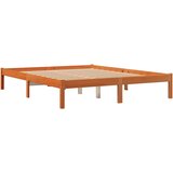  The Living Store Posteljni okvir brez vzmetnice vošč. rjav 150x200 cm borovina - Posteljni Okvir, (21455267) | Shoptok.si