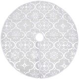 vidaXL Luksuzna podloga za božićno drvce s čarapom bijela 122 cm | shoptok.hr