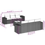  7-dijelni set vrtnih sofa od poliratana s jastucima crni Crna 93 x 62 x 69 cm | shoptok.hr