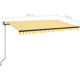 Tenda na ručno uvlačenje s LED svjetlima 400x350 cm žuto-bijela | shoptok.hr