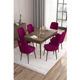 Hanah home Are - Baroque, Damson BaroqueDamson Extendable Dining Table & Chairs Set (7 Pieces) | ePonuda.com