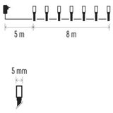  LED božična veriga, 8 m, zunanja in notranja, hladna bela, časovnik | Shoptok.si