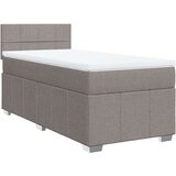 vidaXL Box spring postelja z vzmetnico taupe 90x200 cm blago | Shoptok.si