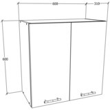 MID.YOU Kuhinjska Zgornja Omarica Esilo, Siva, Bela | Shoptok.si
