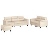  3-dijelni set sofa s jastucima bež tkanina od mikrovlakana | shoptok.hr