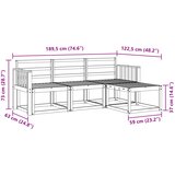  Set vanjskih sofa 4 pcs Bijela 189,5 x 122,5 x 73 cm | Shoptok.si