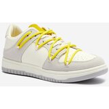 Resti White and gray women's sports sneakers with yellow laces Olierinc - Footwear | Shoptok.si