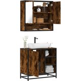 Maison Chic Kopalniška garnitura - Kopalniški sestavi 2-delna dimljeni hrast inženirski les, (21788472) | Shoptok.si