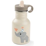 Done By Deer steklenička Celebration kovinska s slamico, 350 ml sand Cene