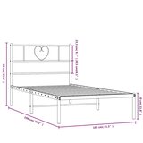  Metalni okvir za krevet s uzglavljem crni 100x190 cm | shoptok.hr