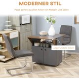  Sklopivi stol s ormarićem 2 stranice 4 kotačića svijetlosiva i tamnosmeđa 70x83x75 cm | shoptok.hr
