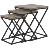 424783 - SET od 3 stočića CLONMANY, braon/crna