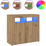Maison Chic Komoda - Predalnik z LED lučkami artisan hrast 80x35x75 cm inženirski les, (21721815) Cene