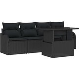  Set od 5 komada vrtnih sofa s jastučićima Crni poli ratan dvosed vrtna sofra s pohranom i jastučićima Crni poli ratan | shoptok.hr