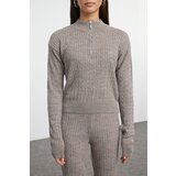 Trendyol Mink Zippered Knitwear Bottom-Top Set | Eponuda.ba