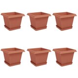  Saksije za biljke 6 pcs Crvena cigla 20 x 20 x 16 cm Plastika | shoptok.hr