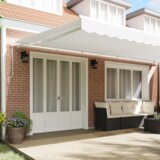 vidaXL ročna retraktibilna tenda Bela 600x300 cm, zamenjava tkanine za 6x3 m okvir Belo | Shoptok.si