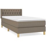  Krevet s oprugama i madracem smeđesivi 90x200 cm od tkanine | shoptok.hr