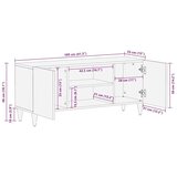 vidaXL TV ormar s policom Bijelo 105 x 33 x 46 cm masivno drvo manga | shoptok.hr