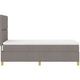 vidaXL vzmetnica s posteljnim okvirjem taupe 90x200 cm tkanina, (22082568) | Shoptok.si