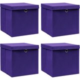 vidaXL Kutije za pohranu s poklopcima 4 kom ljubičaste 32 x 32 x 32 cm Cijene