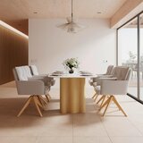 Bessagi Home Jedilna Miza Elenya, Bela, Barva Hrasta, 200x100cm | Shoptok.si