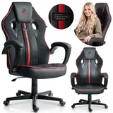 Master 242701 gaming stolica s funkcijom ljuljanja – crveno-crna