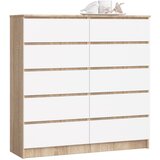 AKORD KOMODA K120 10SZ CLP PK DĄB SONOMA / BELO, (21702973) Cene
