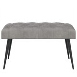  Klupa s gumbastim tkanjem Svjetlosiva 80 x 40 x 46 cm Baršun | shoptok.hr