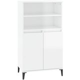  Visoka komoda sjajna bijela 60x36x110 cm od konstruiranog drva | shoptok.hr