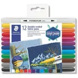 Flomaster design journey, za tekstil, obojestranski, 12/1 v pvc etuiju 3190 TB12