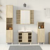  4-dijelni set kupaonskog namještaja boja hrasta sonome drveni | shoptok.hr