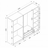 Hanah home Ormar Kale 225x210x52cm Crni | Eponuda.ba