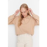 Trendyol Beige Polo Neck Knitted Sweatshirt | Shoptok.si