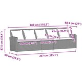  Vrtna sofa 5-sjed s jastucima sivi poliratan | shoptok.hr