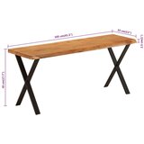 Klupa sa živim rubom 105 cm od masivnog bagremovog drva | shoptok.hr