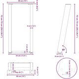  Noge za konzolno mizico v obliki črke U, 2 kosa, bele barve, 38 x (72-73) cm, jeklo | Shoptok.si