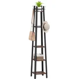 garderobni stojalnik iverna plošča, kovina 34,8D x 34,8Š x 179V cm rjavo, (5000242249)