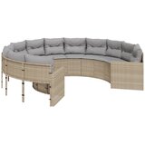 The Living Store Vrtna sofa s jastucima okrugla bež od poliratana | Eponuda.com