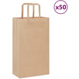 vidaXL Papirnate vrečke 50 kosov z ročaji rjave barve 21x11x36 cm Cene