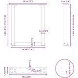  Noge za klubsko mizico v obliki črke U, 2 kosa, črne, 38 x (42-43) cm, jeklo, (22123600) | Shoptok.si