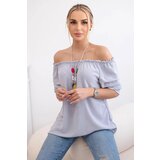 Kesi Spanish blouse with decorative sleeves grey Cijene