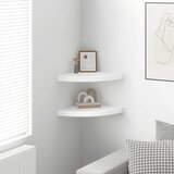  Plutajuće kutne police 2 kom Bijele 35x35x3,8 cm MDF | shoptok.hr