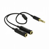 Delock 65356 audio priključni kabel [1x 3,5 mm banana utikač - 2x priključna doza za 3,5 mm banana utikač] 25 cm crna | Eponuda.ba